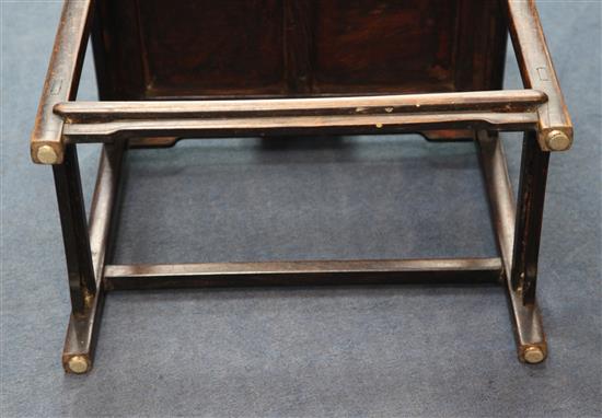 A Chinese huanghuali open armchair, 18th century,